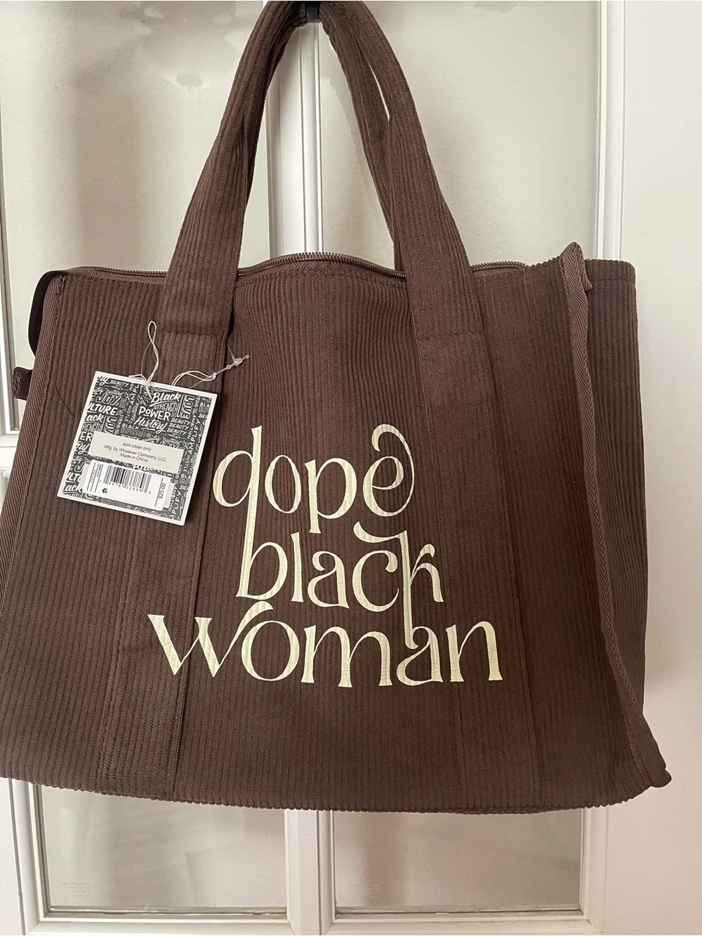 Dope Black Woman Brown Canvas Tote Bag